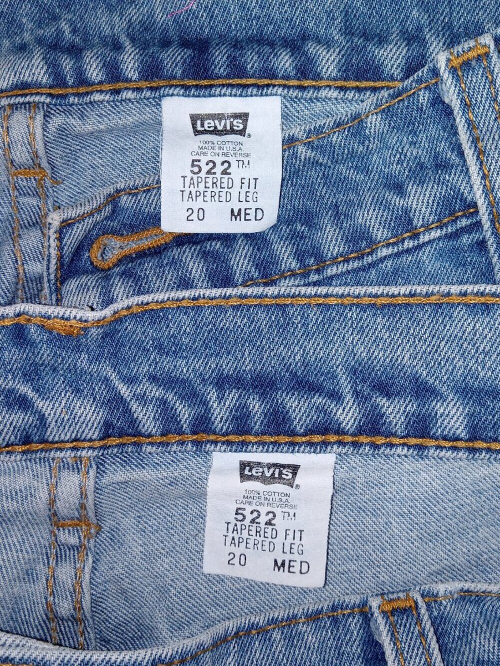 Vintage 90s Levi’s Mom Jeans USA Made High Rise Tapered Med Wash Two Pair Sz 20 - Picture 2 of 16
